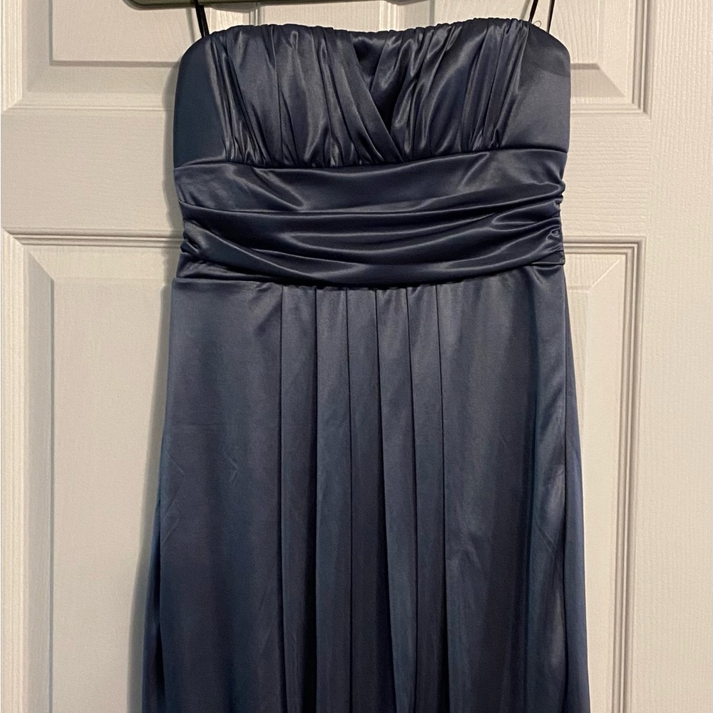 As U Wish Blue Grey Strapless Dress